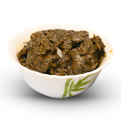 Munagaku pachadi Andhra leaf chutney made with spices and herbs
